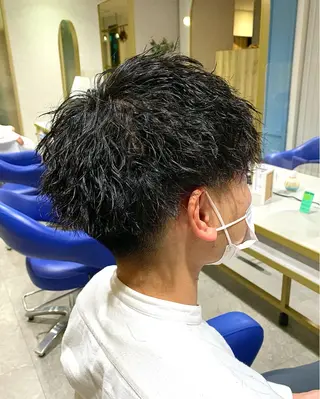ショート パーマ ヘアアレンジ メンズ men’s salon NOA solte. 【メンズサロン ノアソルテ】所属・メンズパーマ職人 加藤 弘貴のヘアスタイル