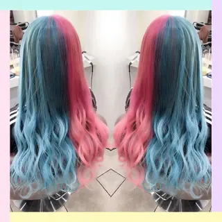 ロング カラー れん/ハイトーン /エクステ/韓国風のヘアスタイル