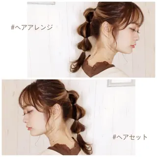 セミロング ヘアアレンジ ボブ/透明感カラー 🤍永田真穂のヘアスタイル