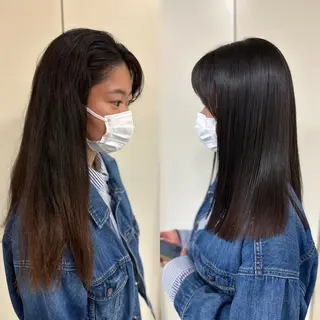 セミロング パーマ 髪質改善/縮毛矯正 /ブリーチ矯正/岡部のヘアスタイル