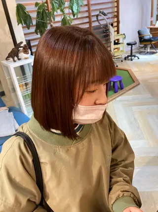 ミディアム カラー 小池 楓のヘアスタイル