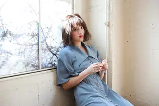 ミディアム カラー パーマ アンブレラカラー💫 フェイスフレーミングのヘアスタイル