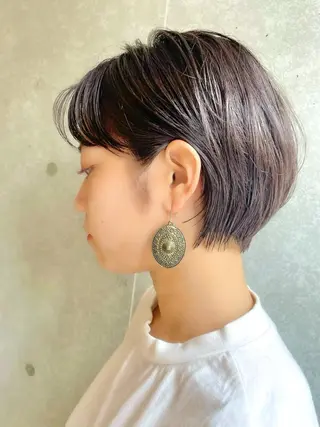 ショート ショート/ボブ/ 白髪ぼかし/しんやのヘアスタイル