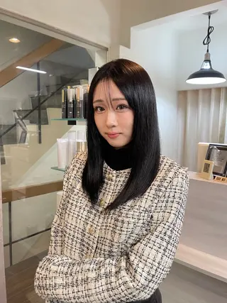 セミロング カラー 愛　莉/大阪美容室 /ケア・艶カラーのヘアスタイル