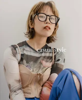 ミディアム カラー Valeria所属・湯川 未咲希のヘアスタイル