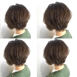 ショート カラー 韓国レイヤーカット/ ダブルカラーのヘアスタイル