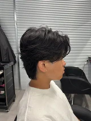 パーマ メンズ 波巻き/ツイスパ/ 短髪/鈴木俊也のヘアスタイル