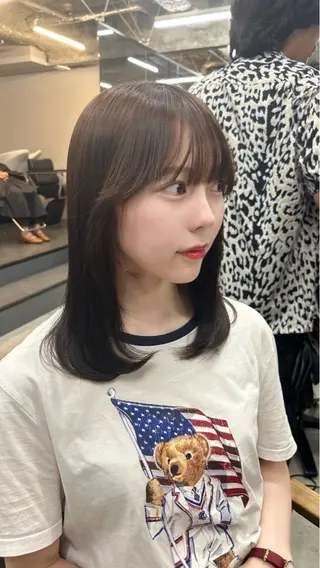 ミディアム 女性らしいモテヘア 韓国ヘアhikariのヘアスタイル