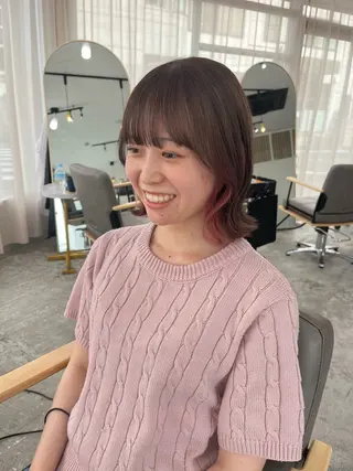 ミディアム カラー yunica所属・yunica manaeのヘアスタイル