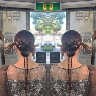 セミロング ヘアアレンジ ☻モエカ/ハイトーン アレンジ☻のヘアスタイル