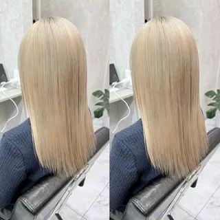 セミロング カラー 🌺ハイトーン🌺 矢葺 なぎさ🌺🌺のヘアスタイル