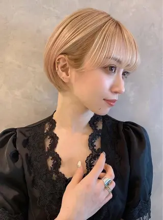 ショート カラー 似合わせボブ/ ショート　原田朝日のヘアスタイル