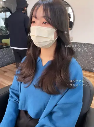 ロング カラー レイヤーカット、 大人可愛い　中村美羅のヘアスタイル