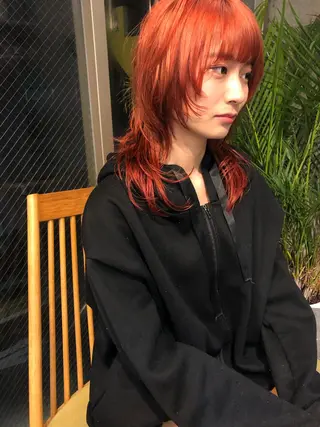 ミディアム 🌈圧倒的デザイン パーマ　関和希のヘアスタイル