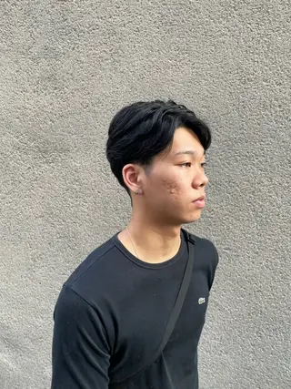 メンズ 慎太朗/パーマ/ボブ /センターパートのヘアスタイル