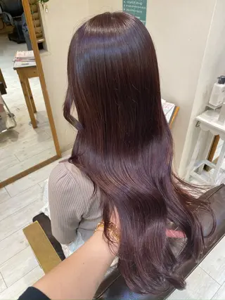 セミロング カラー 🤎韓国ヘア ベージュ まゆか🤎のヘアスタイル