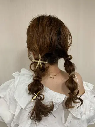 セミロング ヘアアレンジ ウスイマイコ カット/ケアカラーのヘアスタイル