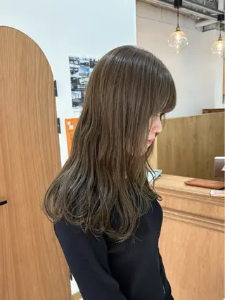 セミロング カラー ヘアアレンジ ハル🌸柔色/ ブリーチなし/艶髪のヘアスタイル