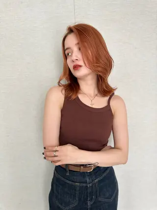 セミロング カラー opus 店長大和 レイヤー/赤み消しのヘアスタイル