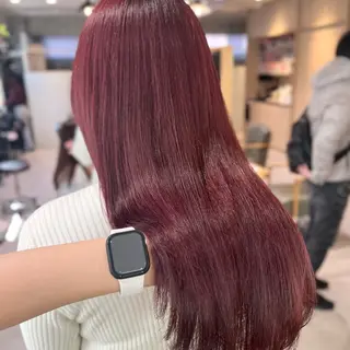 セミロング カラー オタク美容師🛍/ 酸性ストレート/艶髪のヘアスタイル