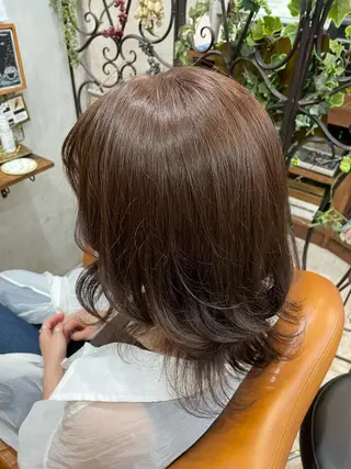 ミディアム カラー 【ピンク/韓国ヘア/ ヘアセット】亜海のヘアスタイル