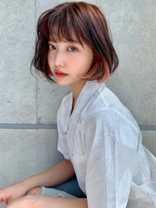 セミロング カラー ヘアアレンジ ネイル マツエク・マツパ ベージュグレージュ 💕しゅーじ💕のヘアスタイル