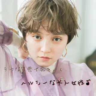 ショート カラー パーマ Ash 武蔵境店のヘアスタイル