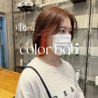 ミディアム ボブ・レイヤー 田中 励也のヘアスタイル