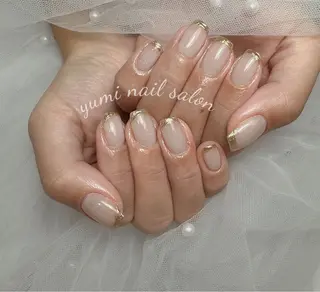 ネイル shineジェル& チップ長さだしのネイルデザイン