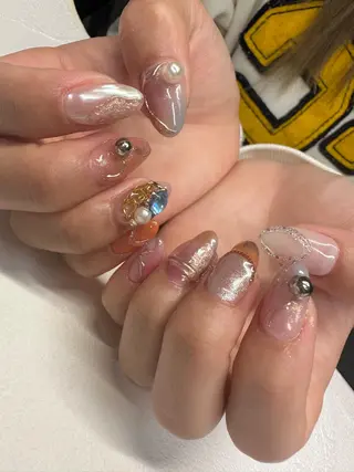 ロング カラー ヘアアレンジ キッズ ネイル マツエク・マツパ アイブロウ 福田 加奈のネイルデザイン