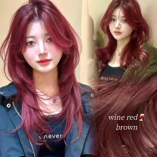 セミロング レイヤー/韓国❣️ 髪質改善/e_kiのヘアスタイル