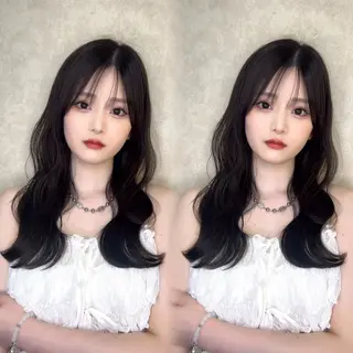 セミロング カラー 葉南/顔周りレイヤー /メンズのヘアスタイル