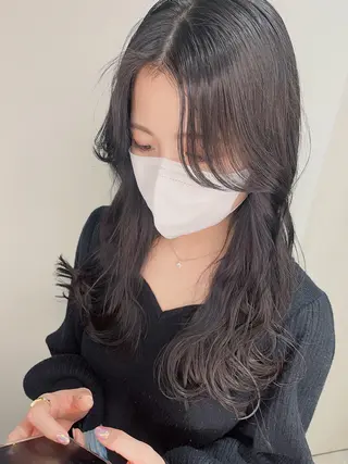 セミロング カラー パーマ ヘアアレンジ キッズ ネイル マツエク・マツパ アイブロウ ダブルカラー 新宿のヘアスタイル