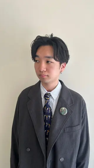 パーマ メンズ 塚田 銀太のヘアスタイル