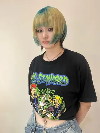 カラー 心斎橋/ブロンド/ ペールカラー/あみかのヘアスタイル