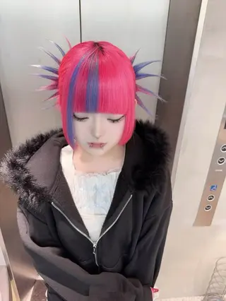 ロング カラー ヘアアレンジ ARIA💎縮毛矯正 ブリーチ💎複雑履歴のヘアスタイル