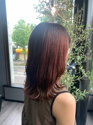 ミディアム カラー 坂井 水菜美のヘアスタイル