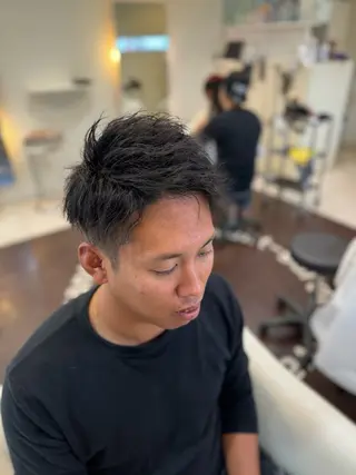パーマ メンズ 長屋 裕也のヘアスタイル