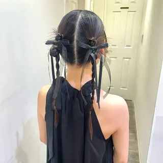 ヘアアレンジ ハイトーンカラー/ 長さだし🐇きょうかのヘアスタイル