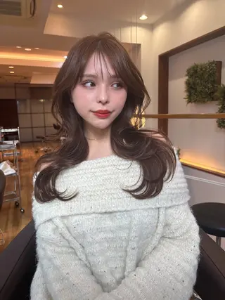 ロング カラー レイヤーカット /透明感/千葉怜寿のヘアスタイル