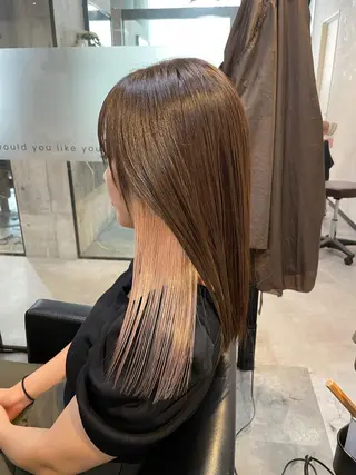 セミロング カラー 👑髪質改善カラー 中垣斗希のヘアスタイル