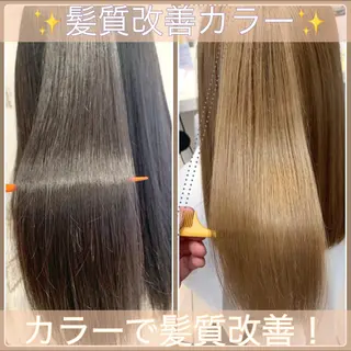 セミロング カラー 学割 悟 韓国風艶髪縮毛矯正のヘアスタイル