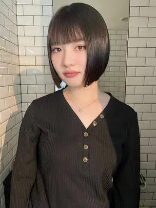 ミディアム ボブ.顔周りカット カット/ユキカのヘアスタイル