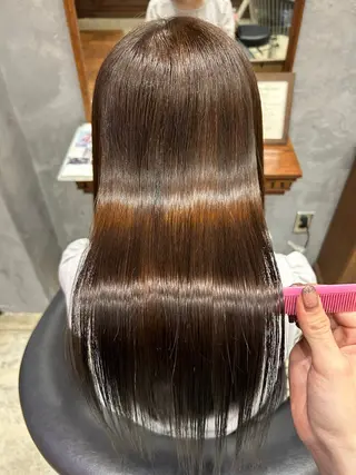 セミロング 竹川菜海 /縮毛矯正/艶カラーのヘアスタイル