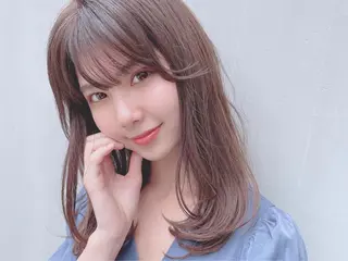 ミディアム カラー パーマ ヘアアレンジ 【公式】amble luxe池袋東口🩷のヘアスタイル