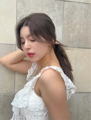 セミロング ベージュ/レイヤー カット🤍Rieのヘアスタイル