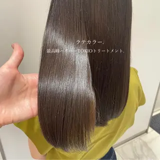 ミディアム カラー コテ巻き風パーマ✨ 韓国ヘア🤎近下菜央のヘアスタイル