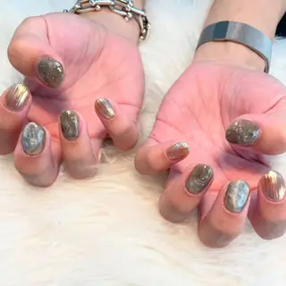 メンズ ネイル ゴテゴテ💙ワンホン リオナのネイルデザイン