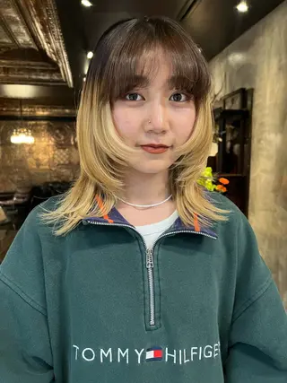 セミロング カラー haco＋所属・圧倒的デザイン力 店長🎨RENAのヘアスタイル