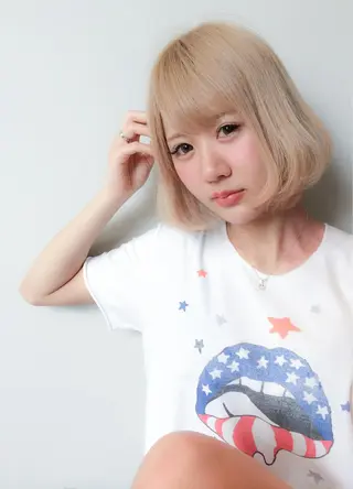 ミディアム カラー ヘアアレンジ リボンズシー 釘嶋のヘアスタイル